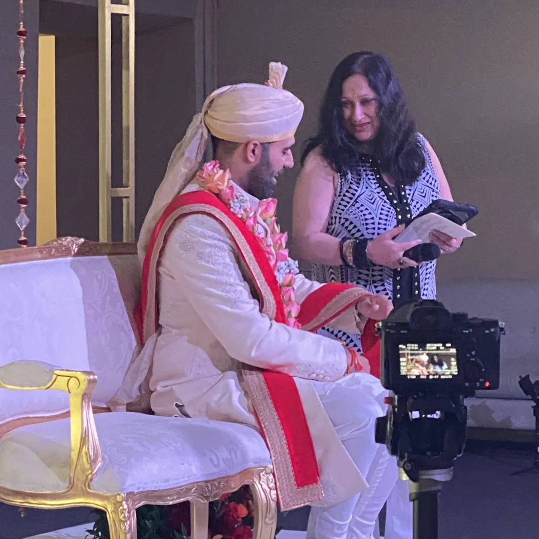 Celebrant with groom