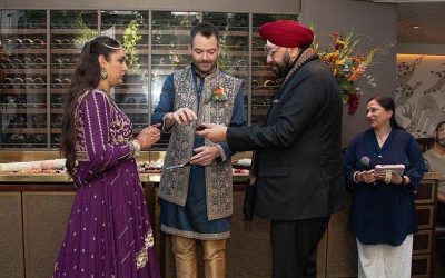 Nick & Sohila Multicultural Independent Celebrant Wedding Ceremony at Bombay Brasserie