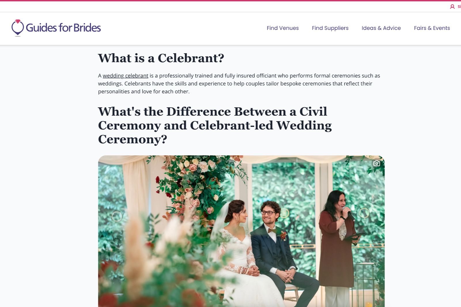 Sonal Dave featured on Guides for Brides